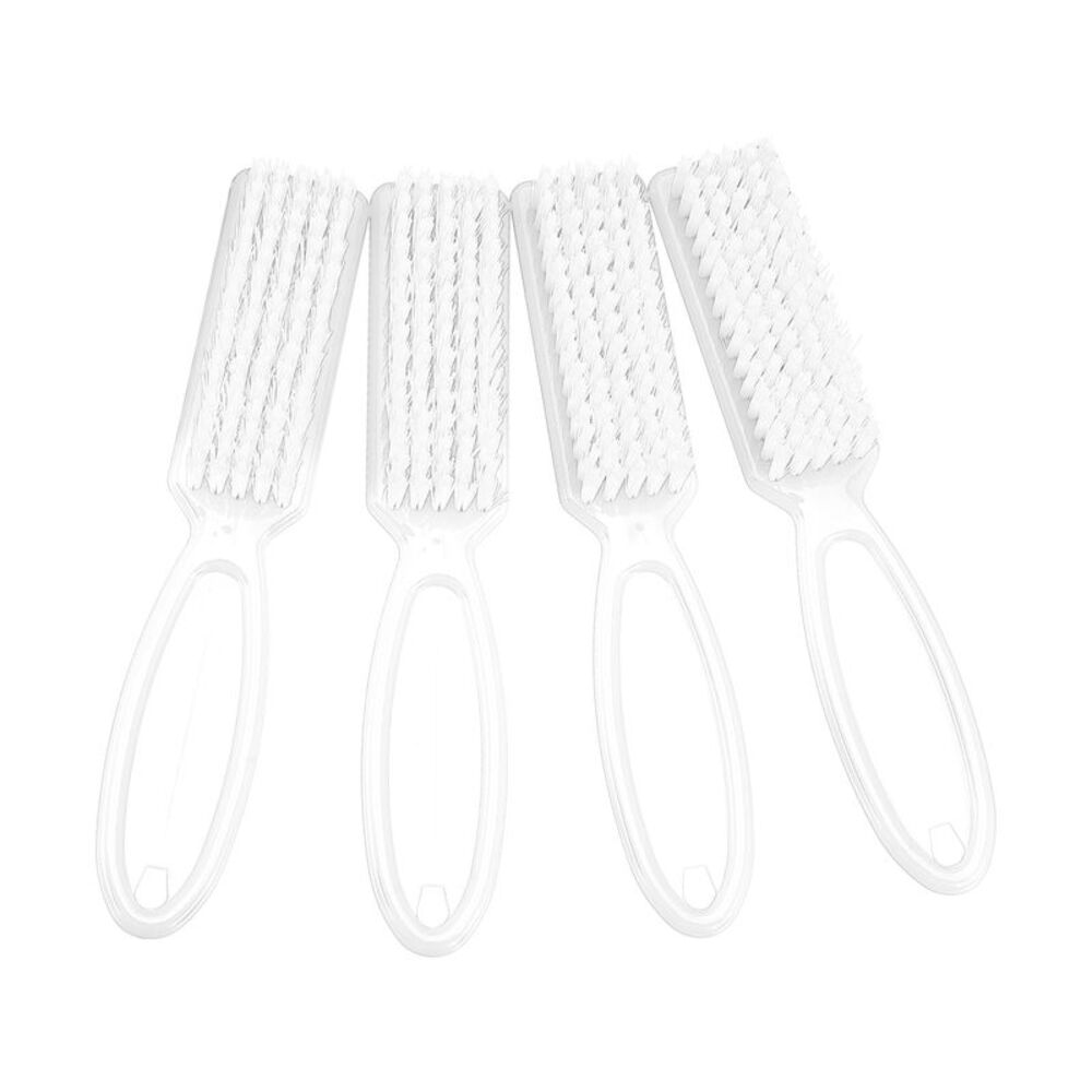 4 Pcs Fingernail Cleaner Nail Brush with Plastic Handle White